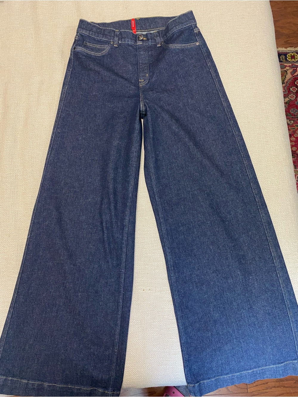 SPANX Dark Blue Wide Leg Flare Jeans